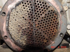 A dirty heat exchanger.